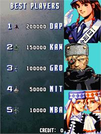 High Score Screen for Aero Fighters Special.