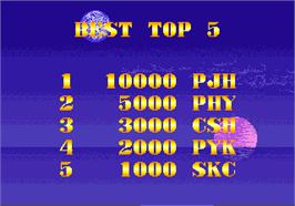 High Score Screen for Atomic Point.