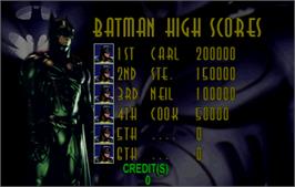 High Score Screen for Batman Forever.