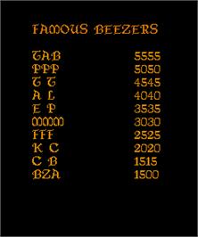 High Score Screen for Beezer.