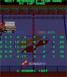 High Score Screen for Blades of Steel.