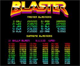 High Score Screen for Blaster.