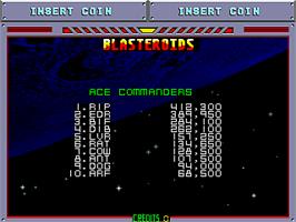 High Score Screen for Blasteroids.