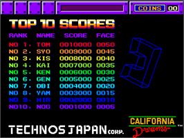 High Score Screen for Block Out.