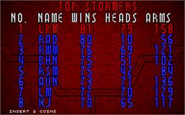 High Score Screen for Blood Storm.