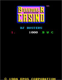 High Score Screen for Boardwalk Casino.