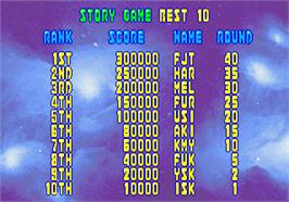 High Score Screen for Bubble Memories: The Story Of Bubble Bobble III.
