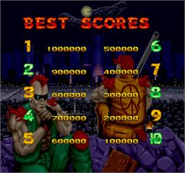 High Score Screen for Crude Buster.