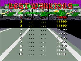 High Score Screen for Cycle Warriors.