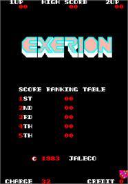 High Score Screen for Exerion.