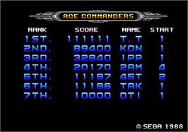 High Score Screen for Galaxy Force 2.