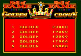 High Score Screen for Golden Crown.