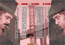 High Score Screen for Hard Times.