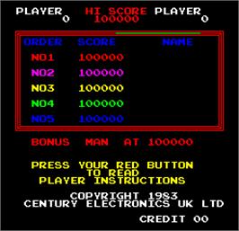 High Score Screen for Heart Attack.