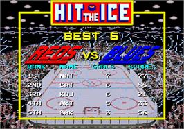 High Score Screen for Hit the Ice.
