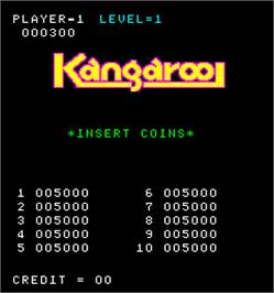 High Score Screen for Kangaroo.
