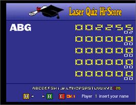 High Score Screen for Laser Quiz Italy.
