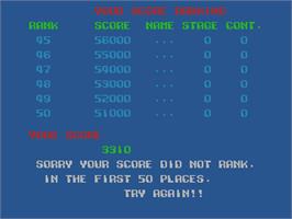 High Score Screen for Lock-On.