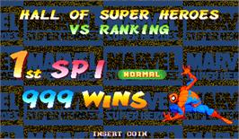 High Score Screen for Marvel Super Heroes.