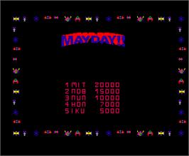High Score Screen for Mayday.