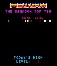High Score Screen for Megadon.