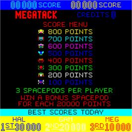High Score Screen for Megatack.