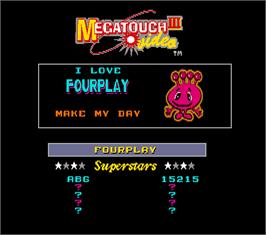 High Score Screen for Megatouch III Tournament Edition.