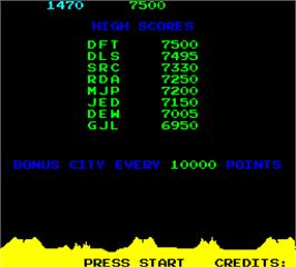 High Score Screen for Missile Command.