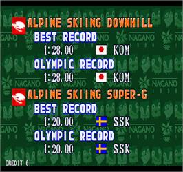 High Score Screen for Nagano Winter Olympics '98.