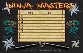 High Score Screen for Ninja Mission.