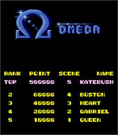 High Score Screen for Omega.