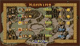 High Score Screen for Quiz & Dragons: Capcom Quiz Game.