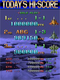 High Score Screen for Raiden Fighters 2.1.