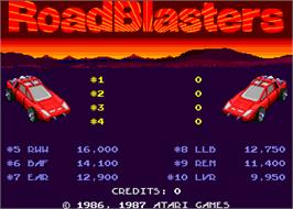 High Score Screen for Road Blasters.