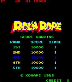 High Score Screen for Roc'n Rope.