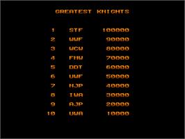 High Score Screen for Rohga Armor Force.