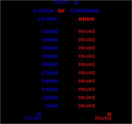 High Score Screen for Sarge.