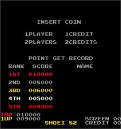 High Score Screen for Sky Army.