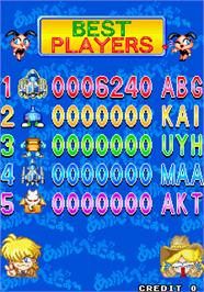 High Score Screen for Space Invaders '95: The Attack Of Lunar Loonies.