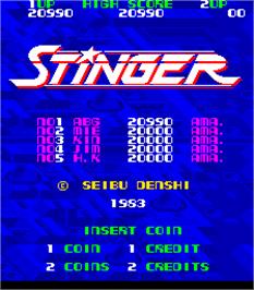 High Score Screen for Stinger.