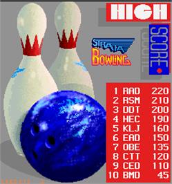 High Score Screen for Strata Bowling.
