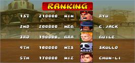 High Score Screen for Street Fighter EX Plus.