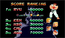 High Score Screen for Street Fighter Zero 2 Alpha.