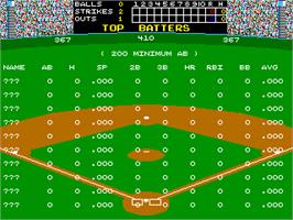 High Score Screen for Super Baseball Double Play Home Run Derby.