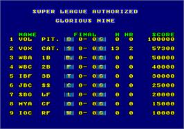 High Score Screen for Super League.