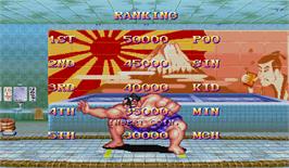 High Score Screen for Super Street Fighter II Turbo.