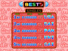 High Score Screen for Susume! Mile Smile.