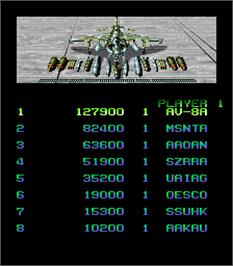 High Score Screen for Task Force Harrier.