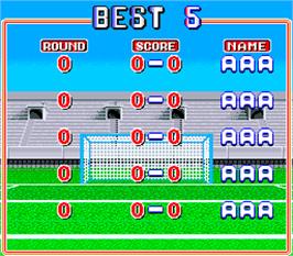 High Score Screen for Tecmo World Cup '90.