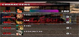 High Score Screen for Tekken 3.